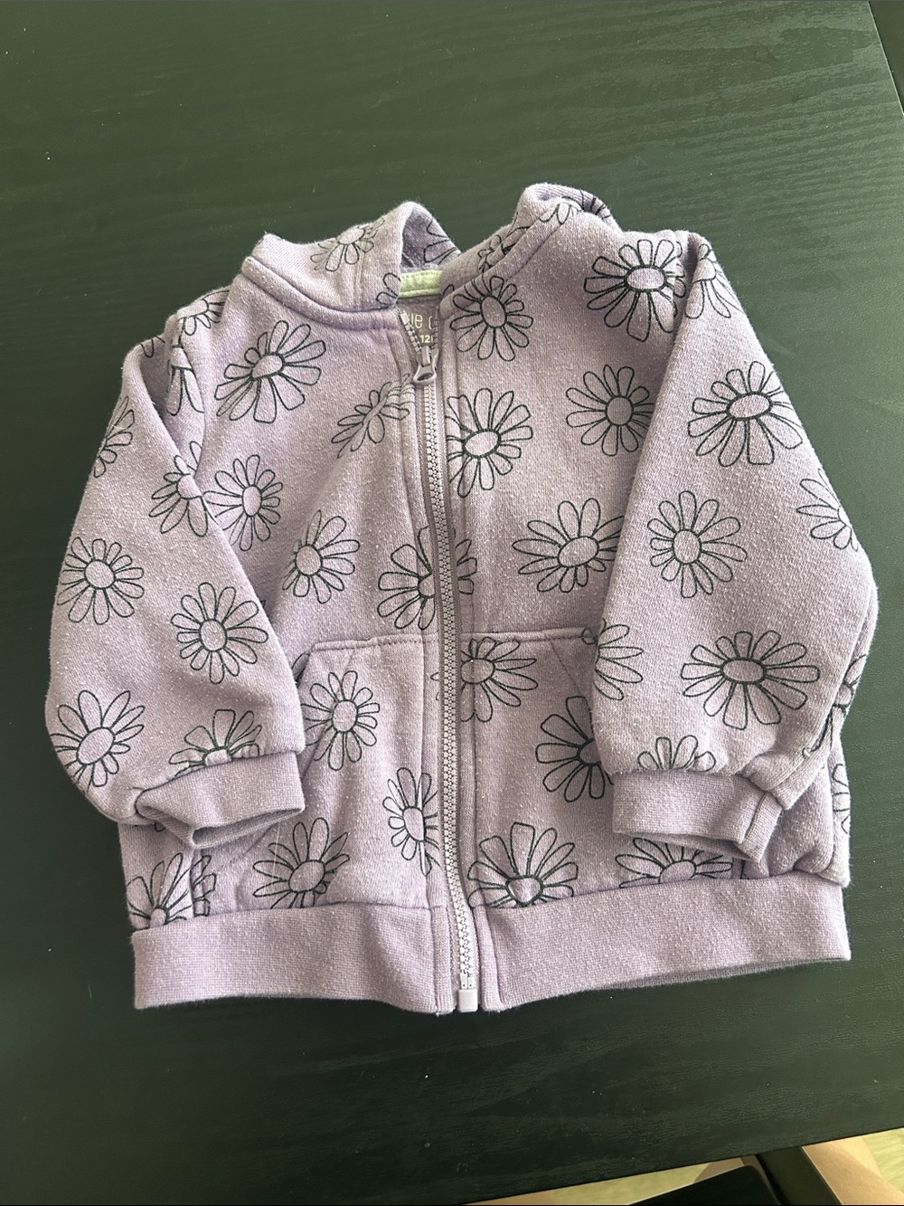okie dokie Lavender Daisy Zip Front Hoodie